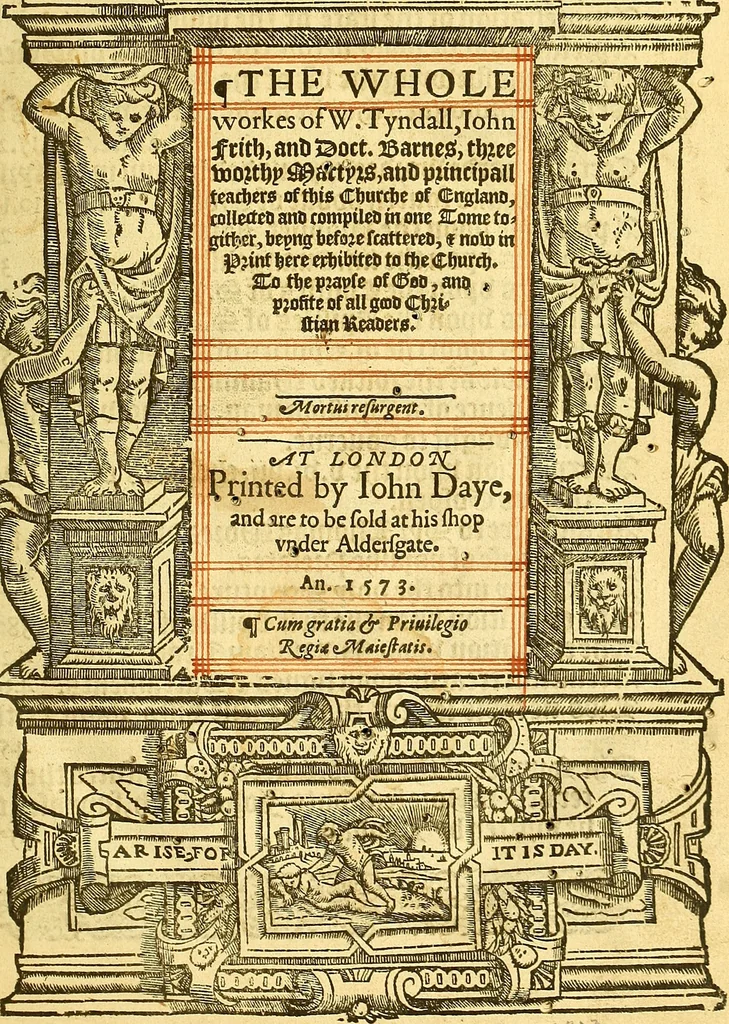 An illustration from The whole workes of W. Tyndall, Iohn Frith, and Doct. Barnes : three worthy martyrs and principall teachers of this Churche of England, 1573, leaf 4