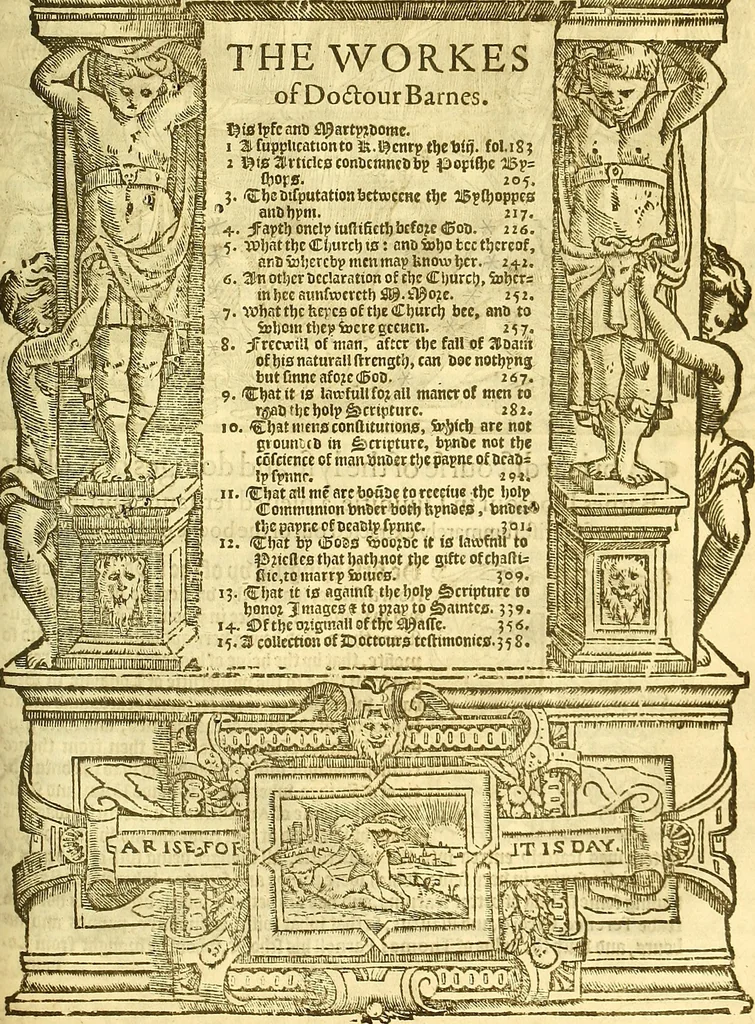 An illustration from The whole workes of W. Tyndall, Iohn Frith, and Doct. Barnes : three worthy martyrs and principall teachers of this Churche of England, 1573, leaf 692