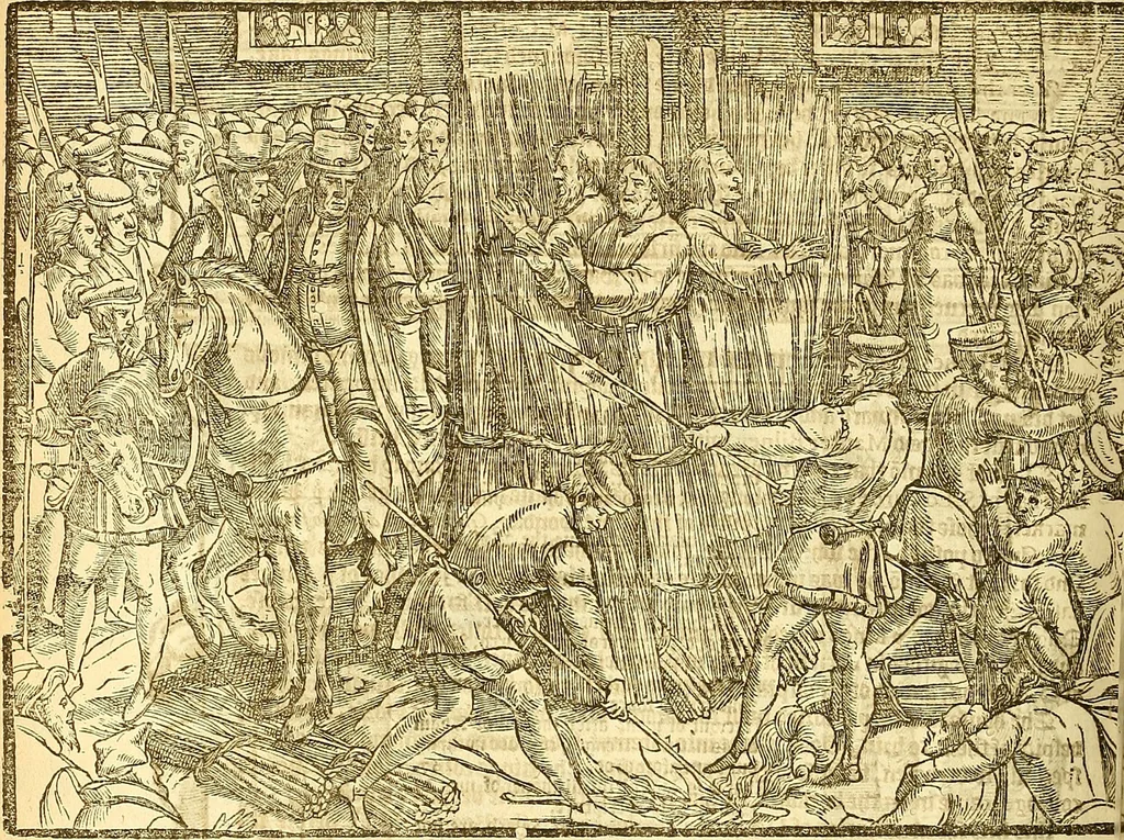 An illustration from The whole workes of W. Tyndall, Iohn Frith, and Doct. Barnes : three worthy martyrs and principall teachers of this Churche of England, 1573, leaf 693