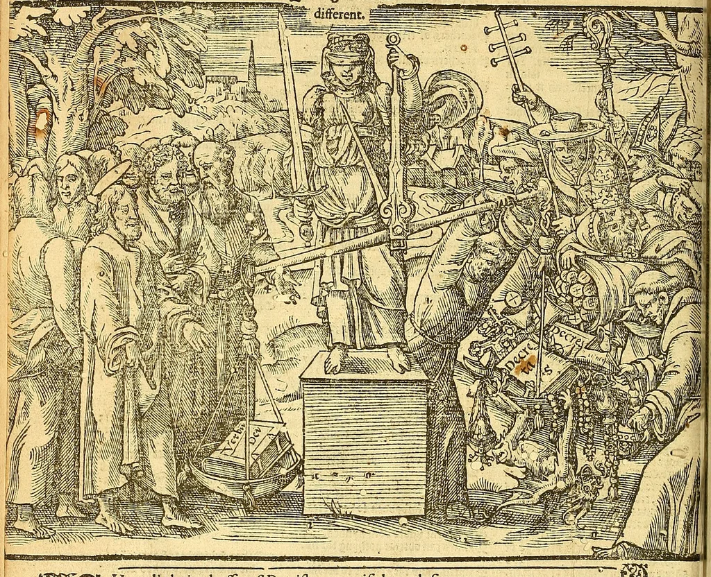 An illustration from The whole workes of W. Tyndall, Iohn Frith, and Doct. Barnes : three worthy martyrs and principall teachers of this Churche of England, 1573, leaf 909
