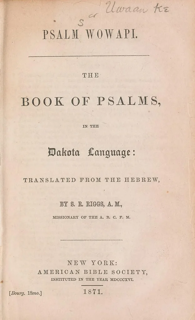 An illustration from Wicoicage, Hdinanpapi, Lewi toope, qa Wicayawapi. The first four books of Moses in the Dakota language:, 1872, leaf 269