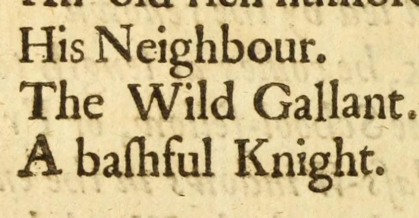 An illustration from The wild gallant : a comedy, as it was acted at the Theatre-Royal, by His Majesties Servants, 1669, leaf 18