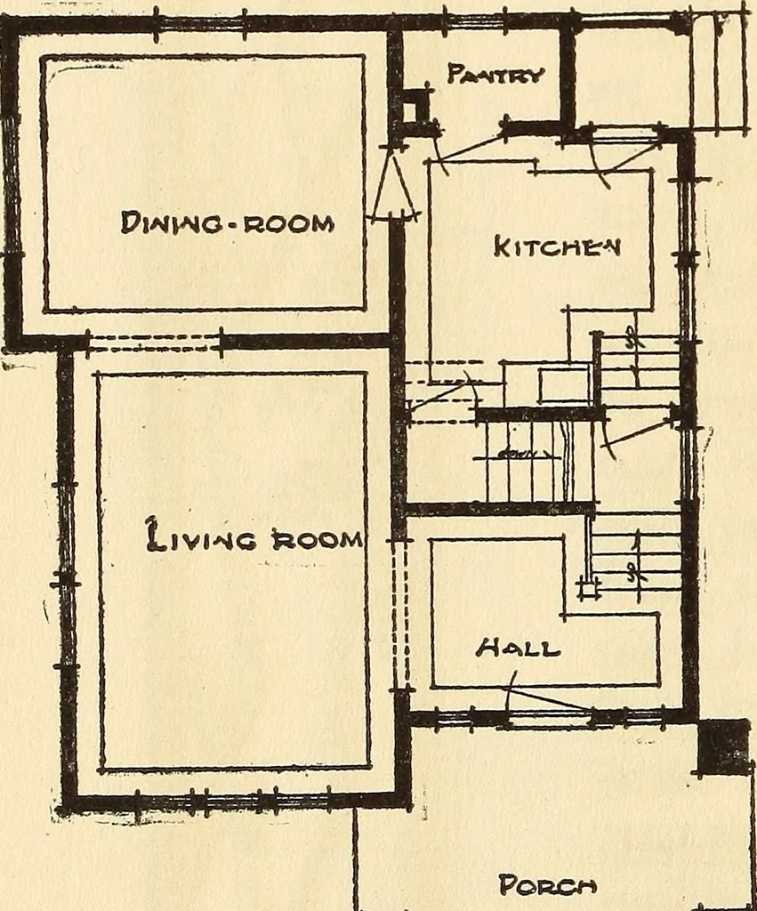 An illustration from Wildwood homes : being a collection of houses and details with suggestions for the home builder, 1912, leaf 21