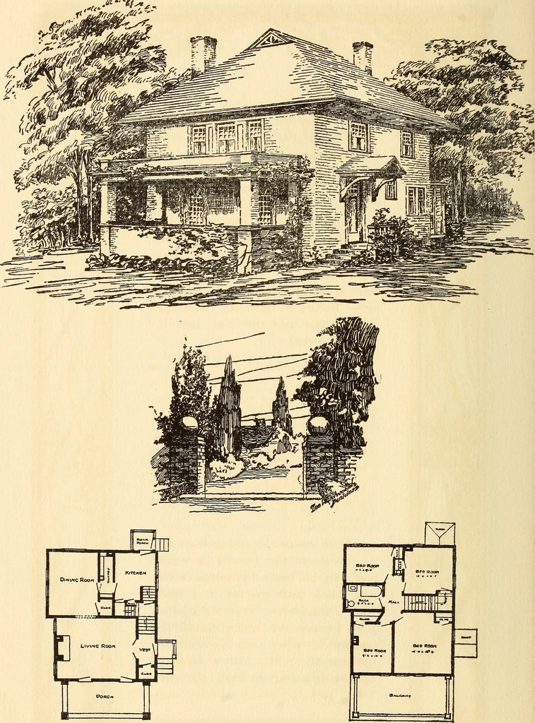 An illustration from Wildwood homes : being a collection of houses and details with suggestions for the home builder, 1912, leaf 23
