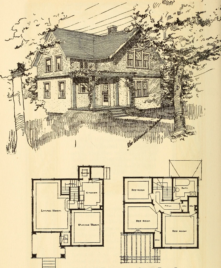 An illustration from Wildwood homes : being a collection of houses and details with suggestions for the home builder, 1912, leaf 25