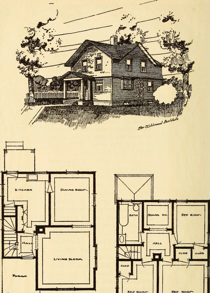 An illustration from Wildwood homes : being a collection of houses and details with suggestions for the home builder, 1912, leaf 43