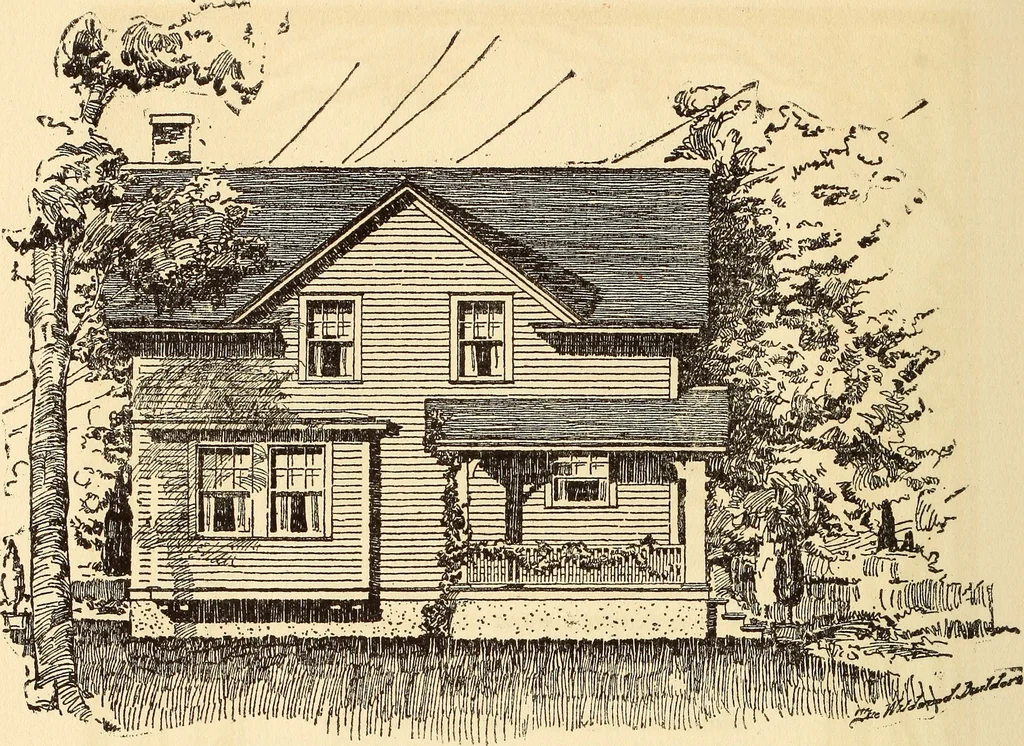 An illustration from Wildwood homes : being a collection of houses and details with suggestions for the home builder, 1912, leaf 45