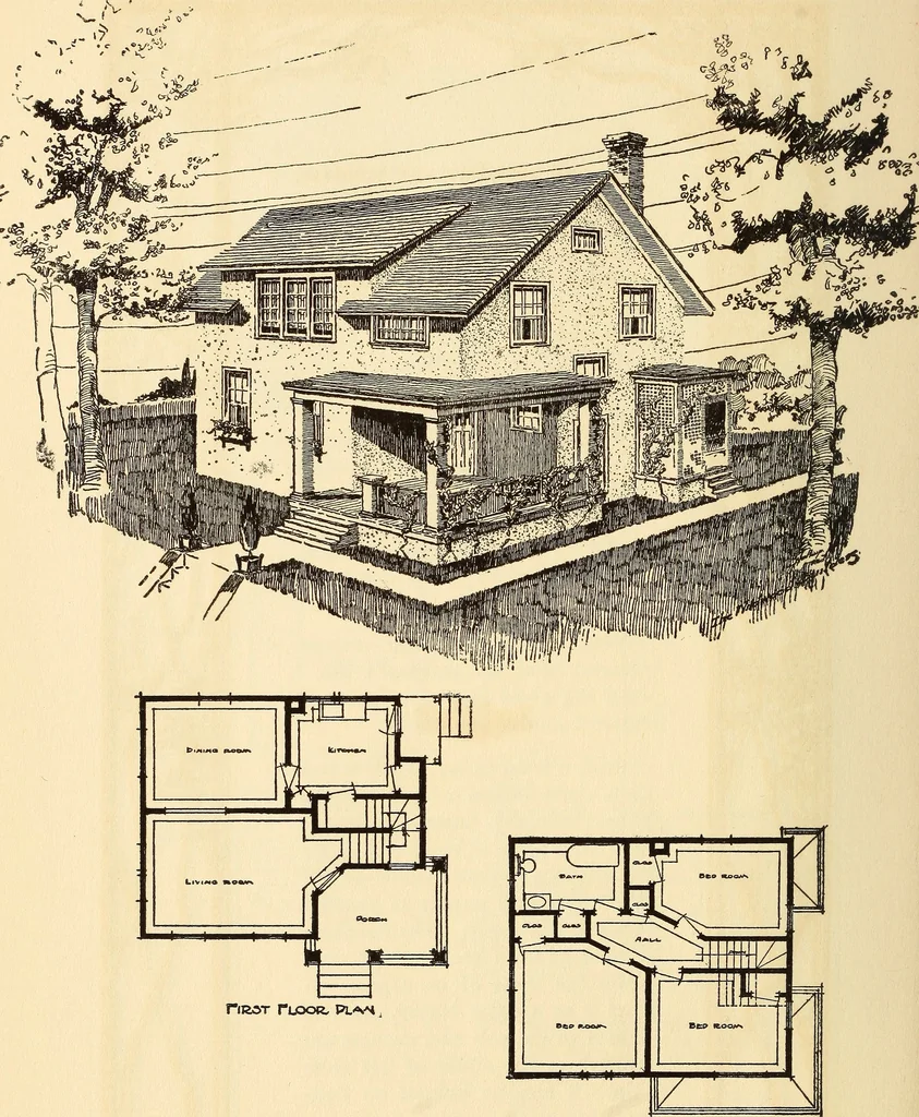 An illustration from Wildwood homes : being a collection of houses and details with suggestions for the home builder, 1912, leaf 51