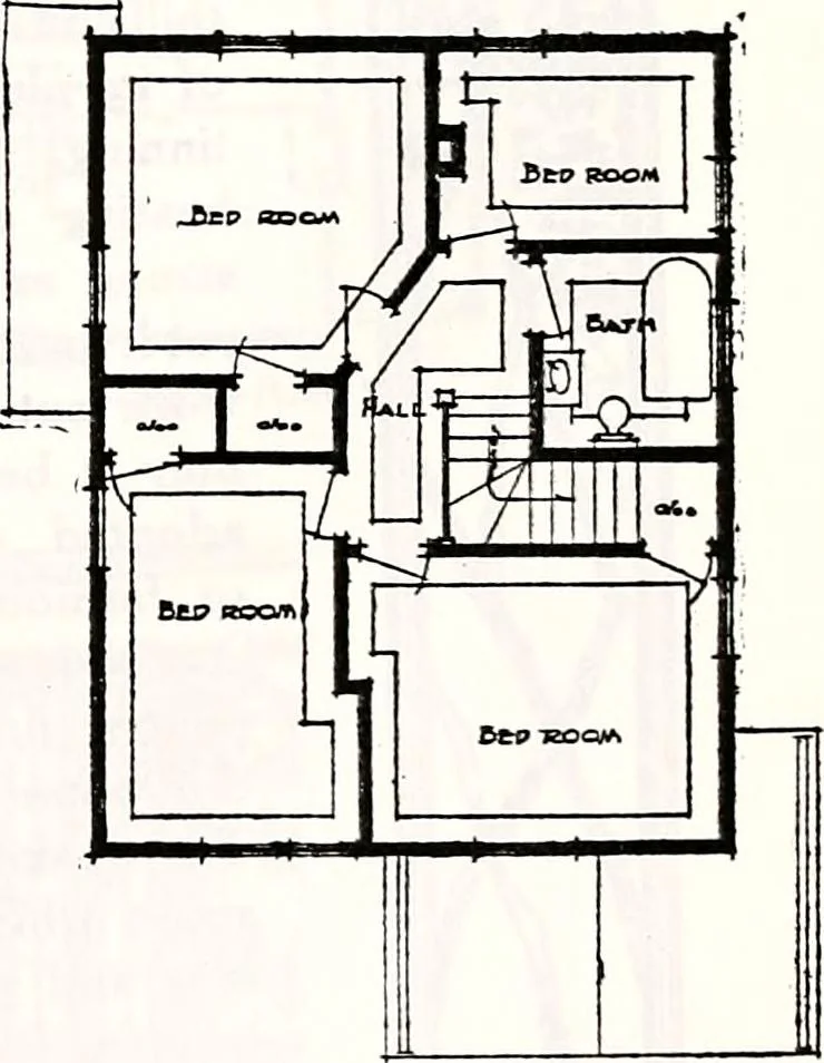 An illustration from Wildwood homes : being a collection of houses and details with suggestions for the home builder, 1912, leaf 19