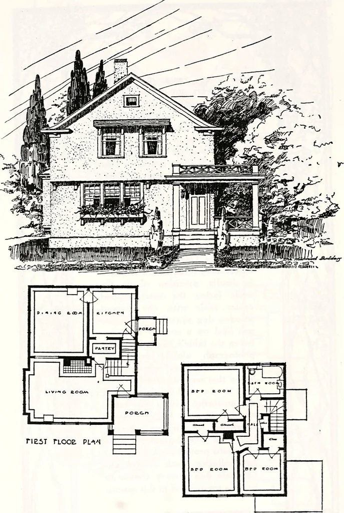An illustration from Wildwood homes : being a collection of houses and details with suggestions for the home builder, 1912, leaf 29
