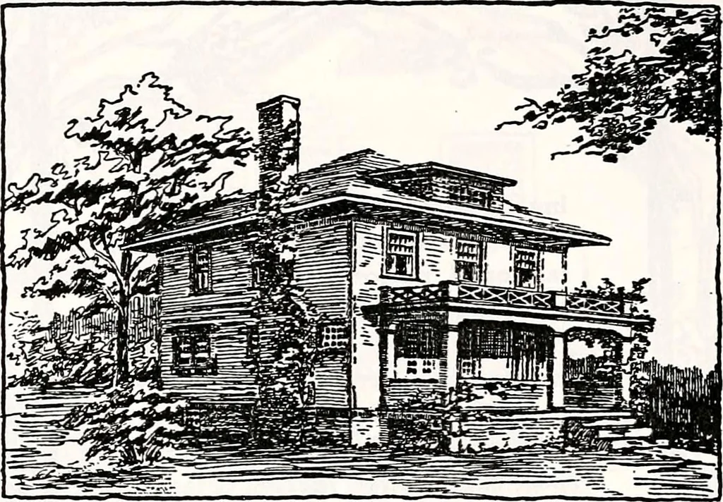 An illustration from Wildwood homes : being a collection of houses and details with suggestions for the home builder, 1912, leaf 35