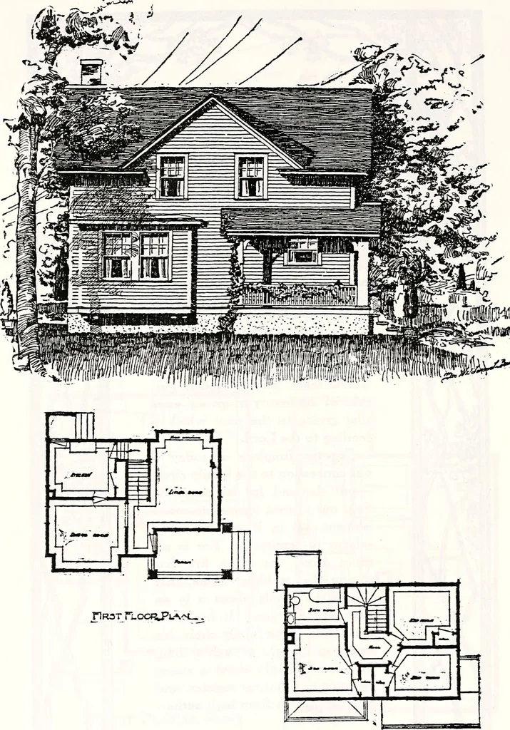 An illustration from Wildwood homes : being a collection of houses and details with suggestions for the home builder, 1912, leaf 43