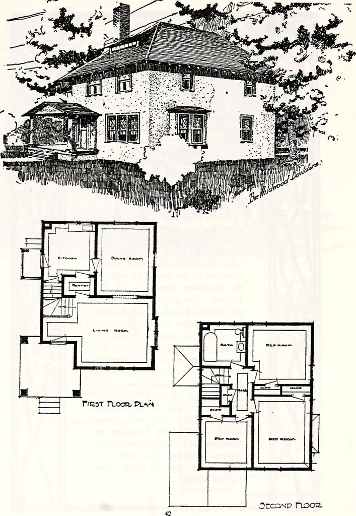 An illustration from Wildwood homes : being a collection of houses and details with suggestions for the home builder, 1912, leaf 45