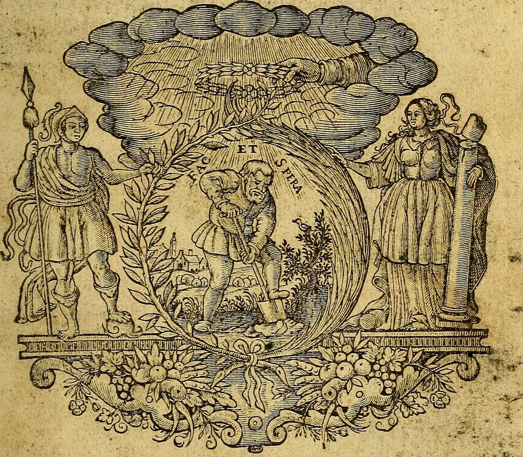An illustration from Wilhelmi Langi de annis Christi libri duo : primus varios variarum gentium annos & tempora exponit: secundus, in duas divisus partes, priori epochas nobiliores, quæ Christi Domini passionem antecedunt; posteriori ipsum Dominicæ nativitatis & passionis tempus demonstrat .., 1649, leaf 10