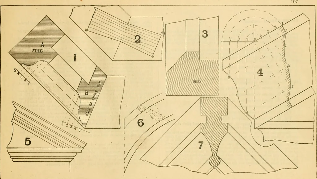An illustration from Wilson’s Carpentry and joinery / by John Wilson, 1891, leaf 108