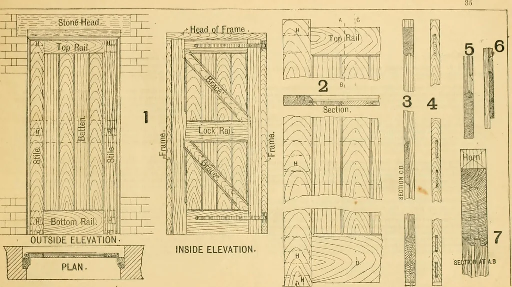 An illustration from Wilson’s Carpentry and joinery / by John Wilson, 1891, leaf 36