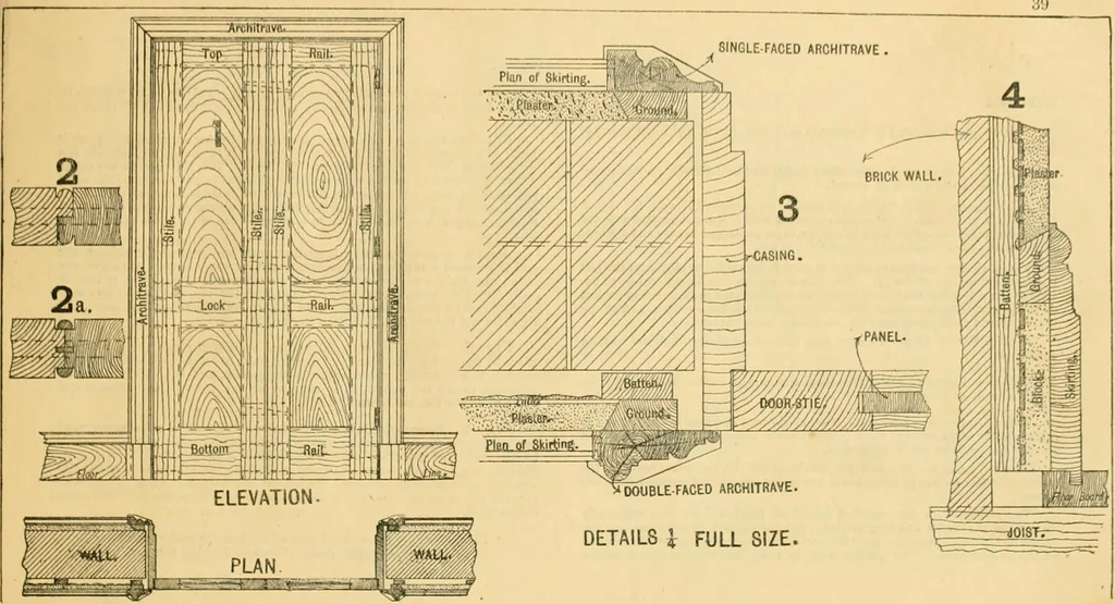 An illustration from Wilson’s Carpentry and joinery / by John Wilson, 1891, leaf 40