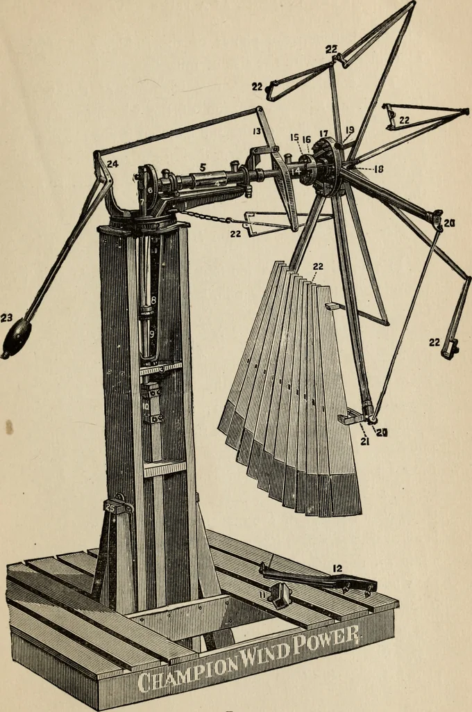 An illustration from The windmill as a prime mover, 1885, leaf 122