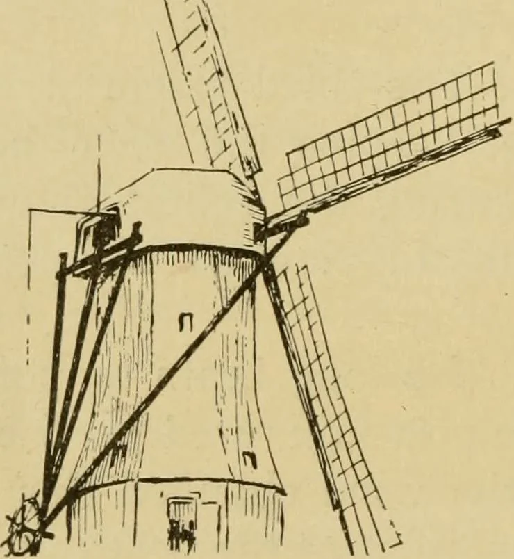 An illustration from Windmills, picturesque and historic : the Motors of the past / by F.H. Shelton, 1919, leaf 15