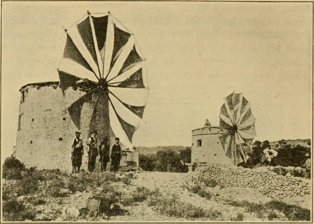 An illustration from Windmills, picturesque and historic : the Motors of the past / by F.H. Shelton, 1919, leaf 27