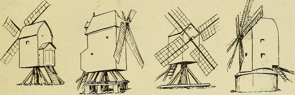 An illustration from Windmills, picturesque and historic : the Motors of the past / by F.H. Shelton, 1919, leaf 8