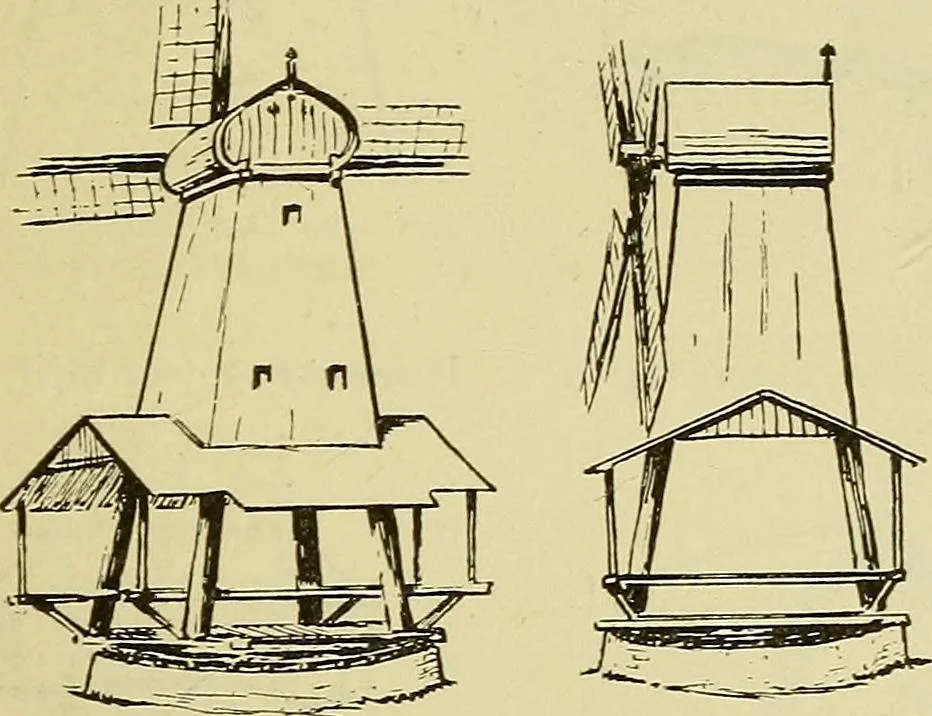 An illustration from Windmills, picturesque and historic : the Motors of the past / by F.H. Shelton, 1919, leaf 8