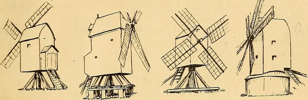 An illustration from Windmills, picturesque and historic : the Motors of the past, 1919, leaf 10