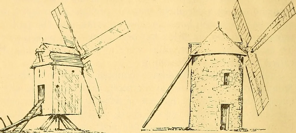 An illustration from Windmills, picturesque and historic : the Motors of the past, 1919, leaf 17