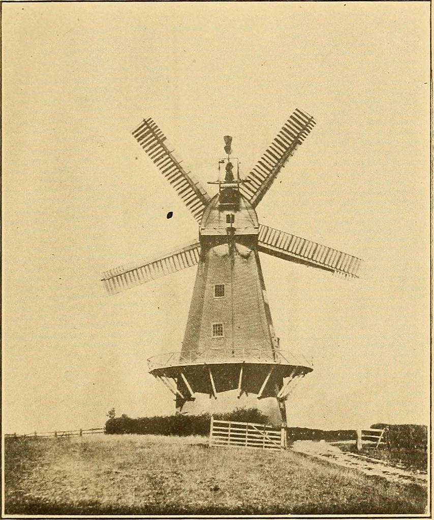 An illustration from Windmills, picturesque and historic : the Motors of the past, 1919, leaf 22