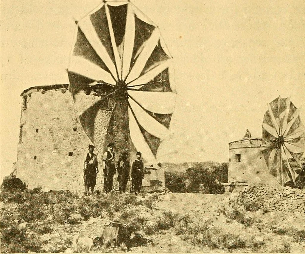 An illustration from Windmills, picturesque and historic : the Motors of the past, 1919, leaf 29