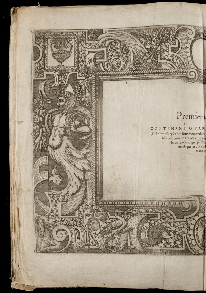 An illustration from Le premier volume contenant Quarante tableaux ou histoires diverses qui sont mémorables touchant les guerres, massacres, & troubles advenues en France en ces dernières années, 1575, leaf 5