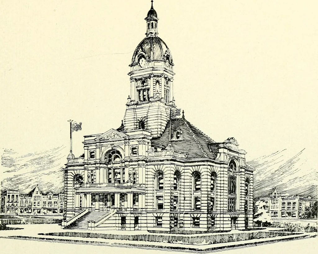An illustration from Wing & Mahurin, architects, Fort Wayne, Ind, 1896, leaf 14