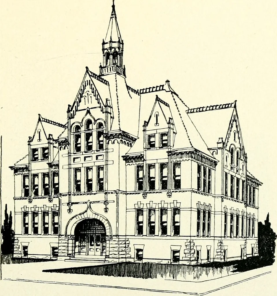 An illustration from Wing & Mahurin, architects, Fort Wayne, Ind, 1896, leaf 60