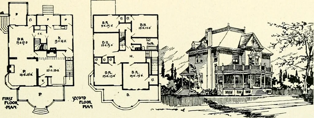 An illustration from Wing & Mahurin, architects, Fort Wayne, Ind, 1896, leaf 98
