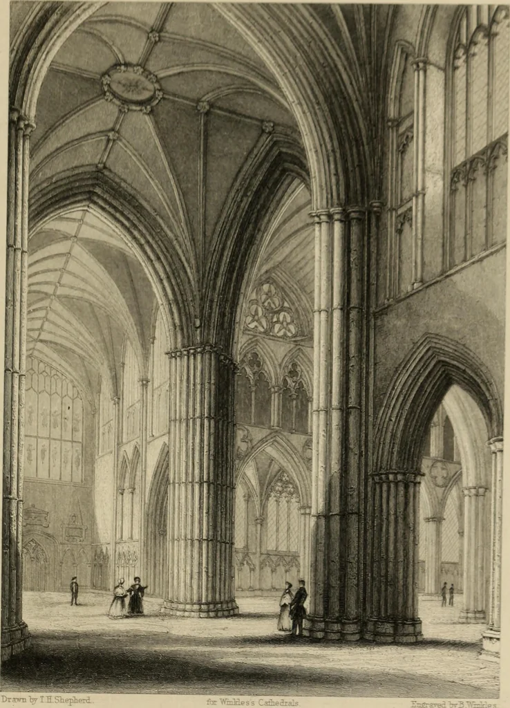 An illustration from Winkles's architectural and picturesque illustrations of the cathedral churches of England and Wales, 1836, leaf 34