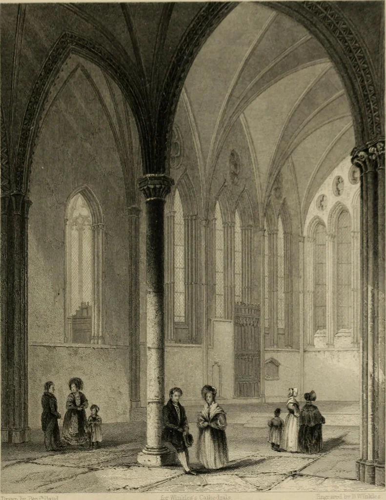 An illustration from Winkles's architectural and picturesque illustrations of the cathedral churches of England and Wales, 1836, leaf 90