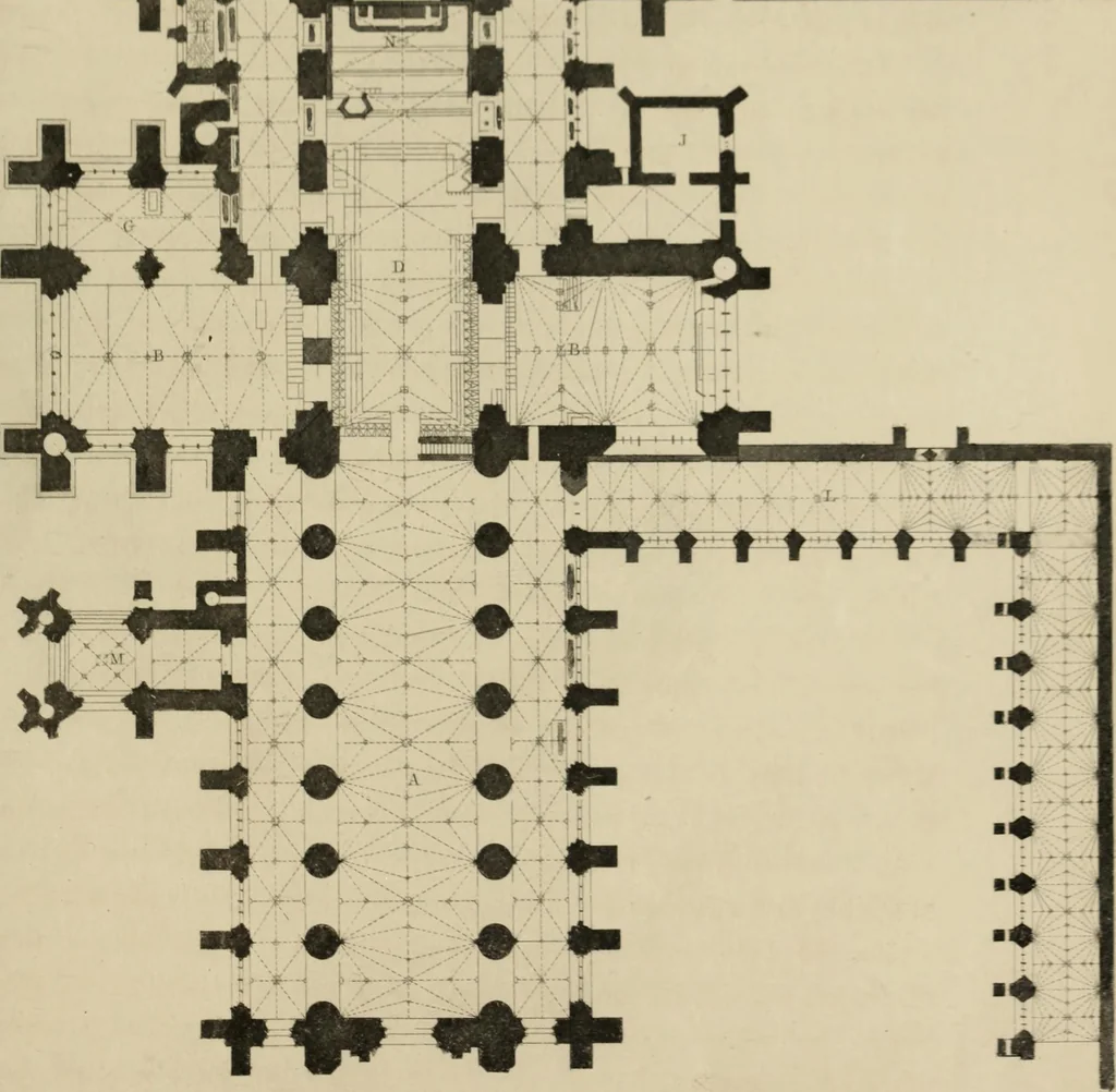 An illustration from Winkles's architectural and picturesque illustrations of the cathedral churches of England and Wales, 1836, leaf 96
