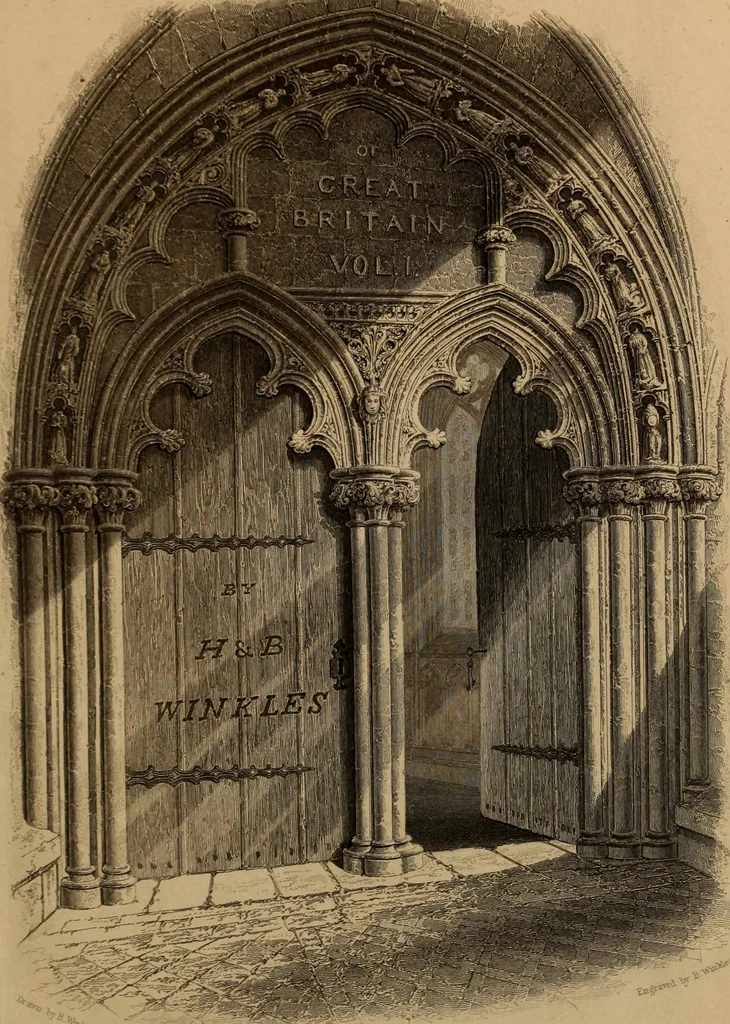 An illustration from Winkles's architectural and picturesque illustrations of the cathedral churches of England and Wales, 1836, leaf 4