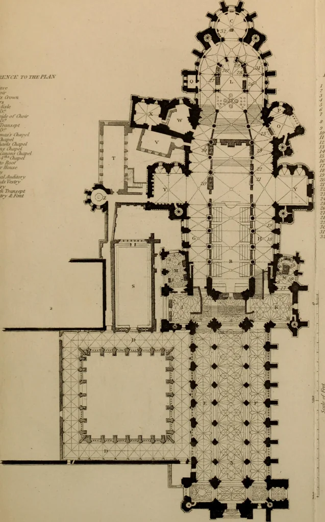 An illustration from Winkles's architectural and picturesque illustrations of the cathedral churches of England and Wales, 1836, leaf 76
