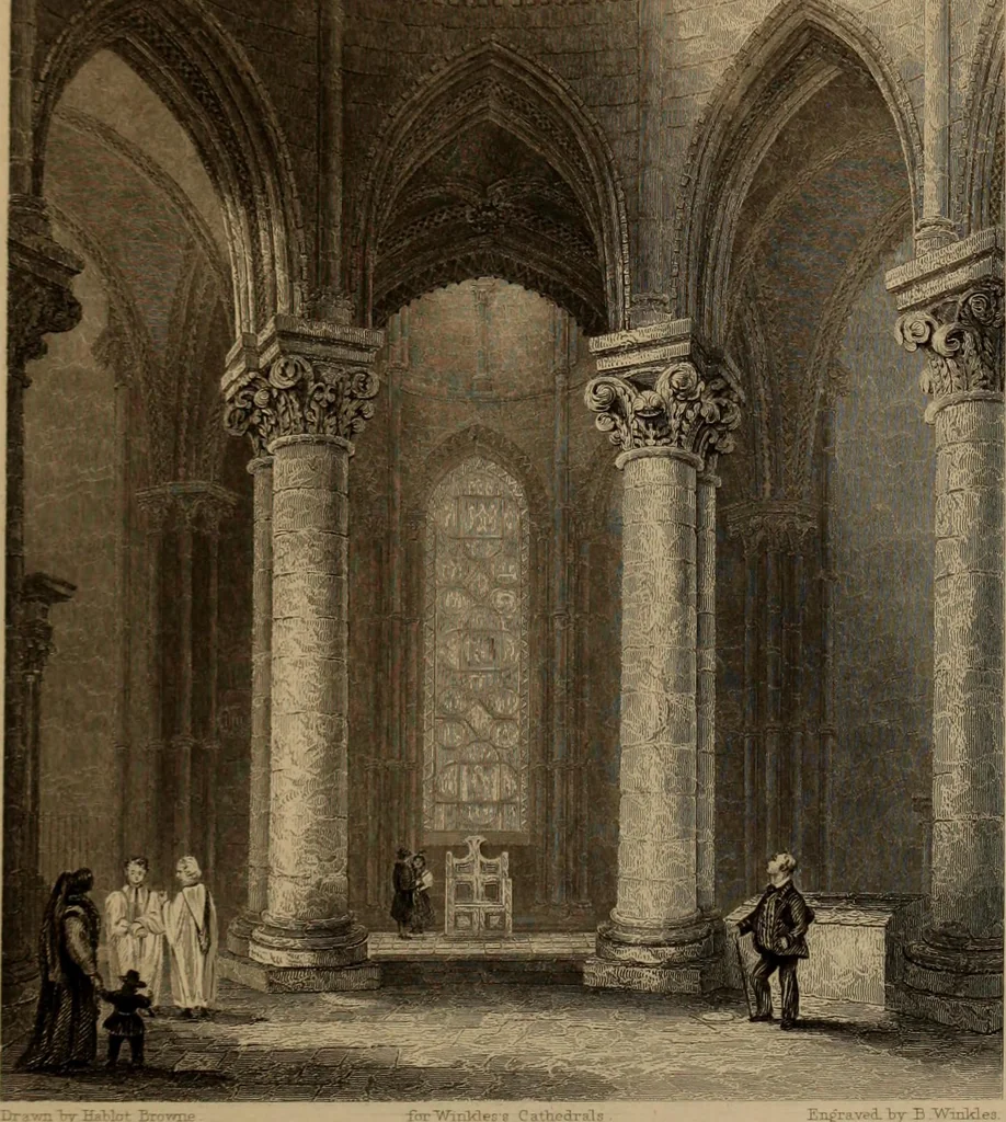 An illustration from Winkles's architectural and picturesque illustrations of the cathedral churches of England and Wales, 1836, leaf 90