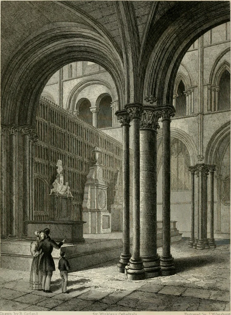 An illustration from Winkles's architectural and picturesque illustrations of the cathedral churches of England and Wales, 1836, leaf 103