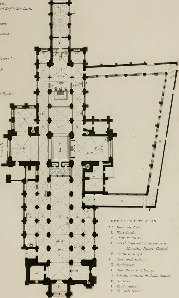 An illustration from Winkles's architectural and picturesque illustrations of the cathedral churches of England and Wales, 1836, leaf 116
