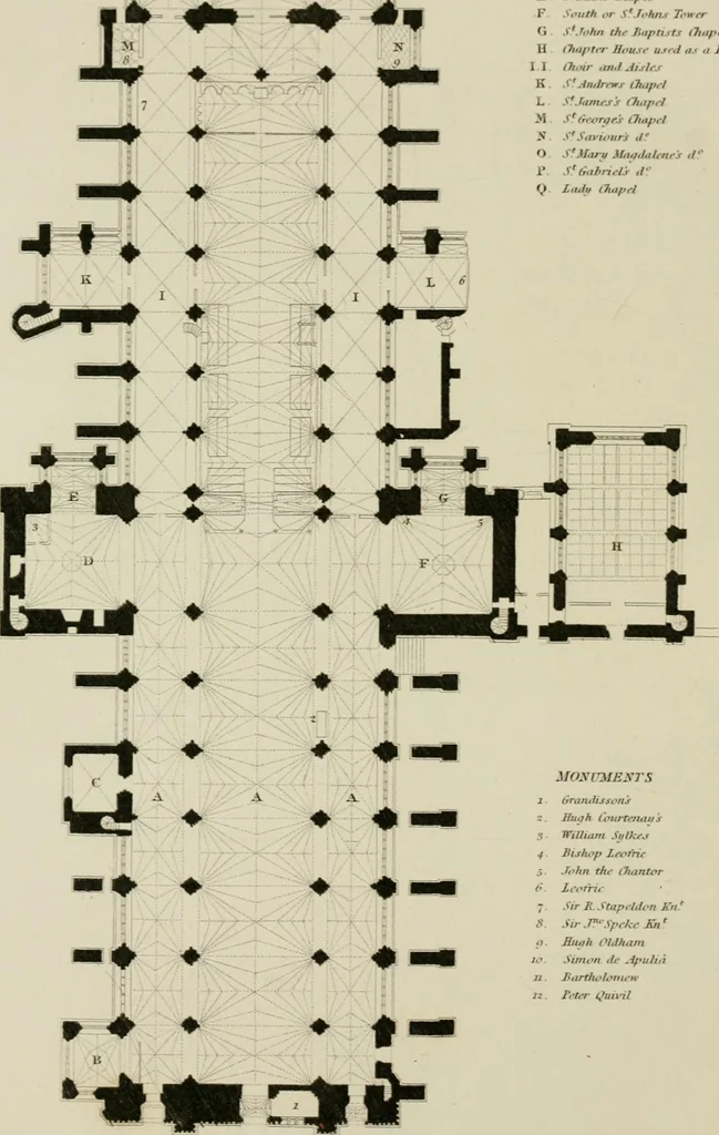 An illustration from Winkles's architectural and picturesque illustrations of the cathedral churches of England and Wales, 1836, leaf 323