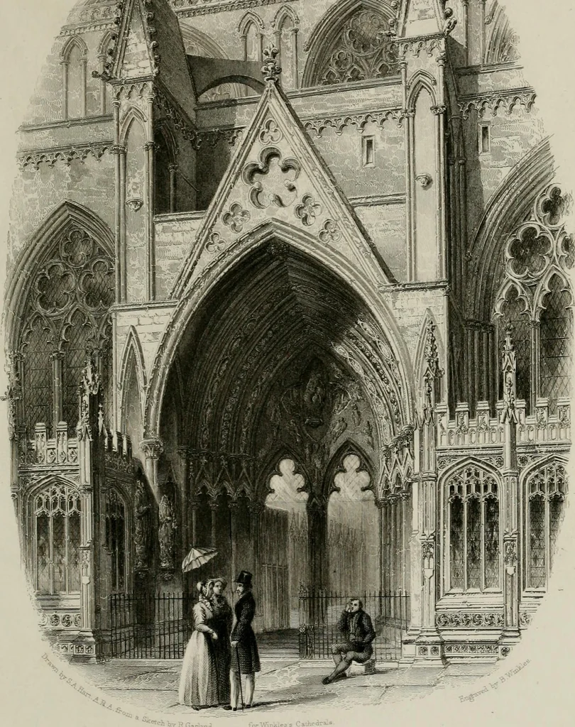 An illustration from Winkles's architectural and picturesque illustrations of the cathedral churches of England and Wales, 1836, leaf 6