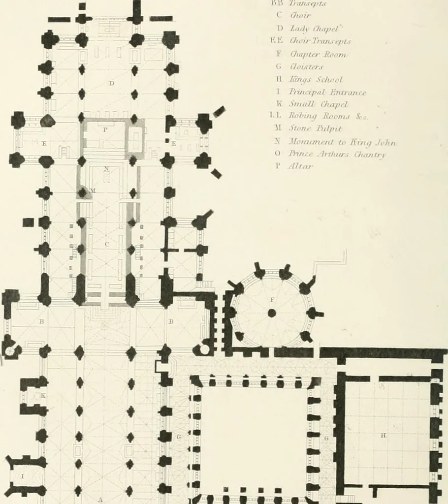 An illustration from Winkles's architectural and picturesque illustrations of the cathedral churches of England and Wales, 1836, leaf 125