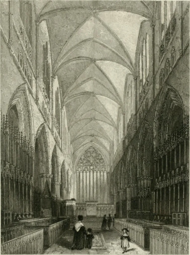 An illustration from Winkles's architectural and picturesque illustrations of the cathedral churches of England and Wales, 1836, leaf 174