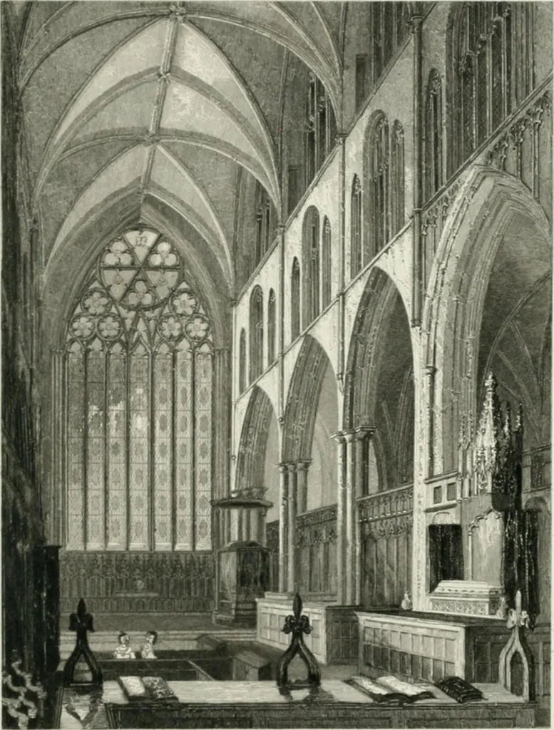 An illustration from Winkles's architectural and picturesque illustrations of the cathedral churches of England and Wales, 1836, leaf 232
