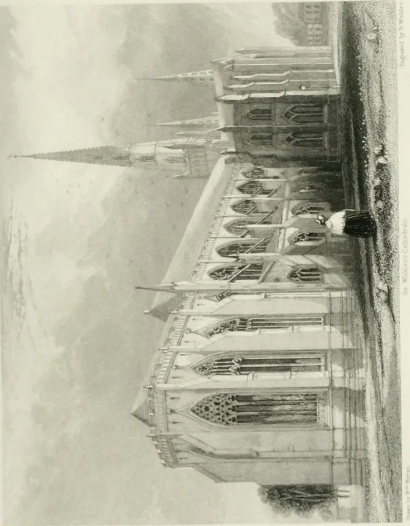 An illustration from Winkles's architectural and picturesque illustrations of the cathedral churches of England and Wales, 1836, leaf 32