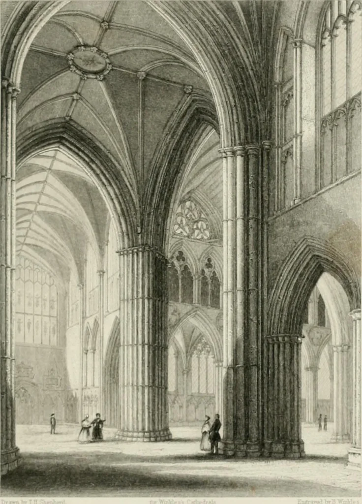 An illustration from Winkles's architectural and picturesque illustrations of the cathedral churches of England and Wales, 1836, leaf 36