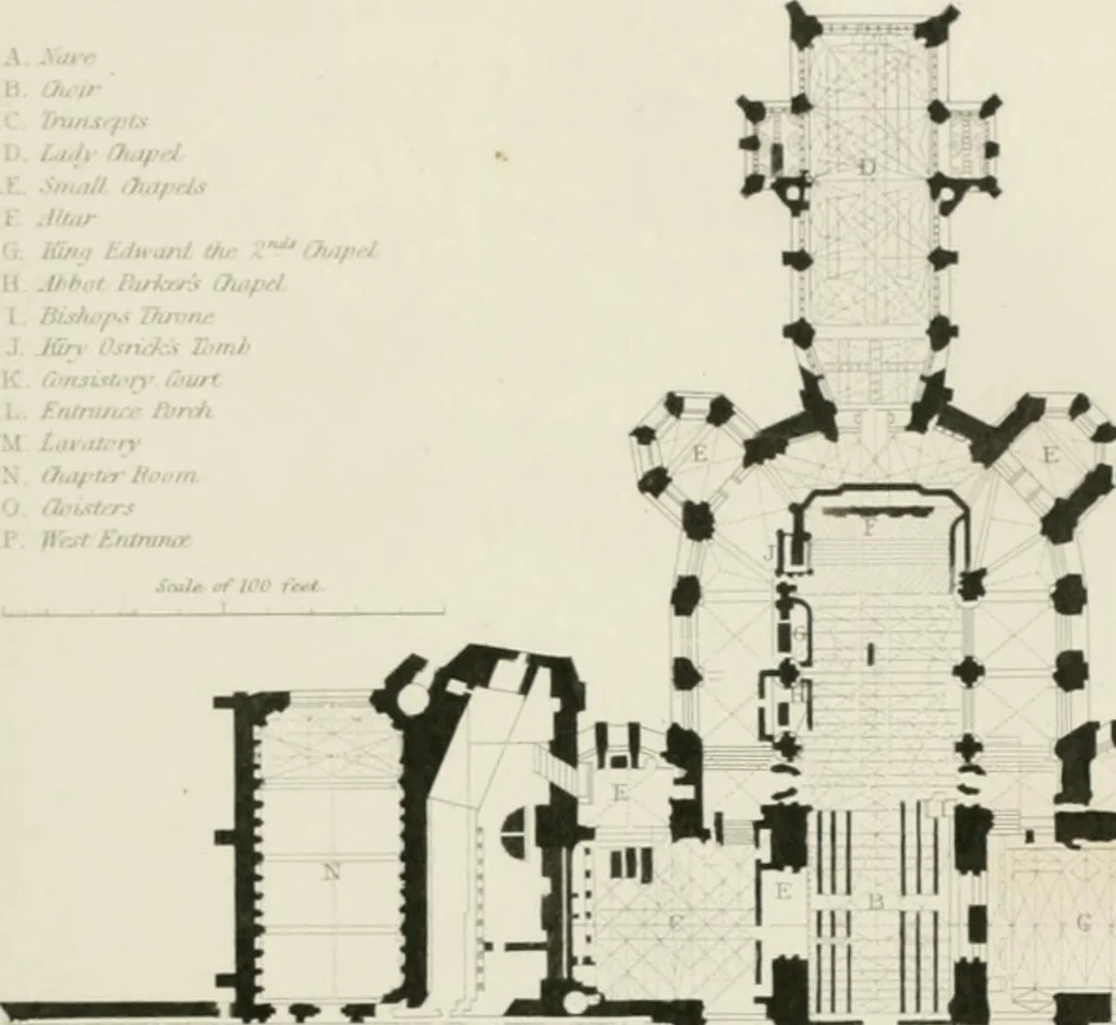 An illustration from Winkles's architectural and picturesque illustrations of the cathedral churches of England and Wales, 1836, leaf 66